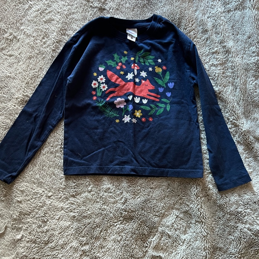 Hanna Andersson Blue long sleeve print t shirt